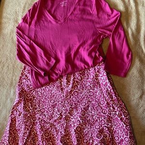 Pink Liz Claiborne Blouse & Skirt Set